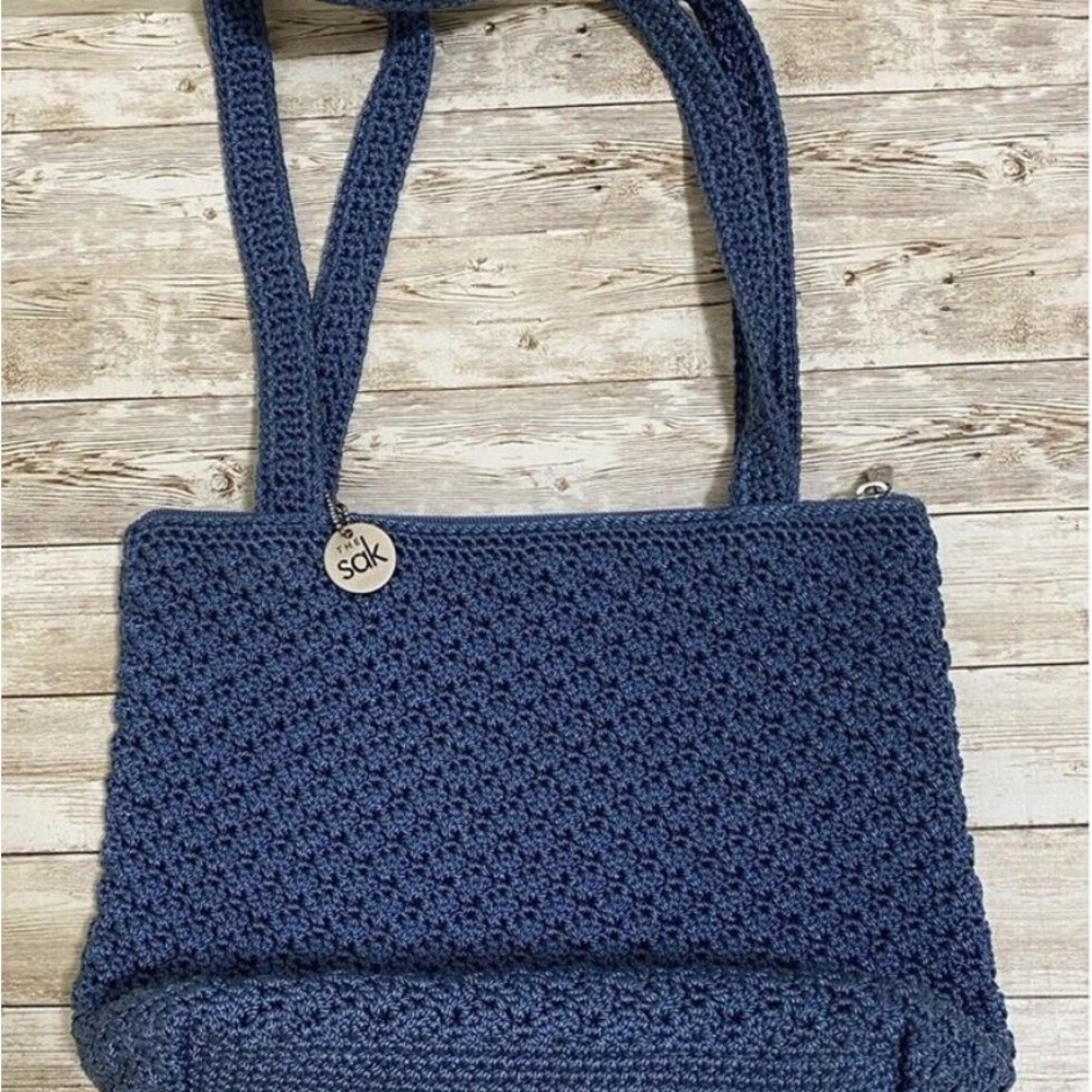 The Sak Blue Crochet Shoulder Bag